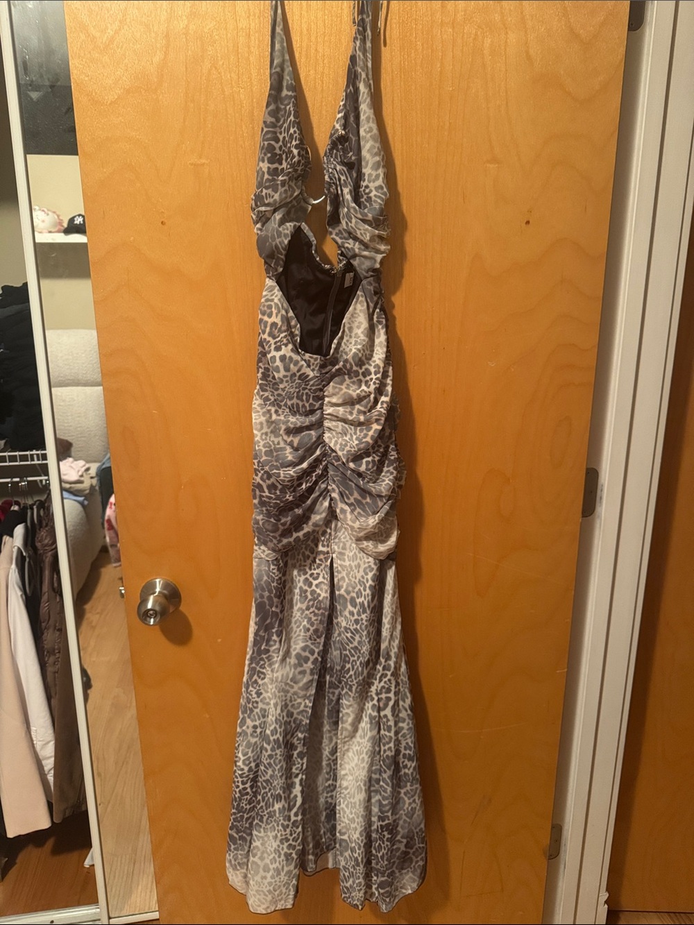 Oh Polly Animal-Print Halter Maxi Dress